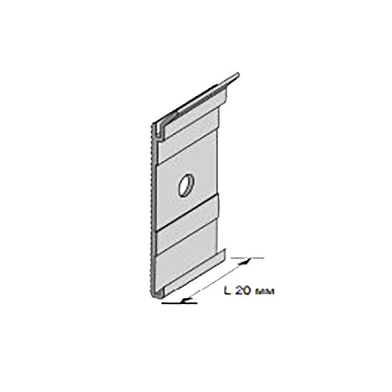 PKGS 55 - Перфорированная опора для плинтуса PROSKIRTING, алюминий натуральный